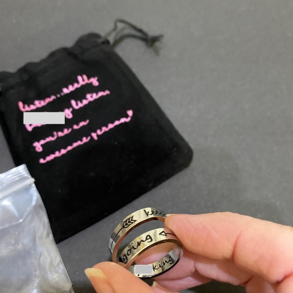 Women’s inspirational Ring Engraved Quote "Keep Fu**ing Going" - Picture 7 of 13